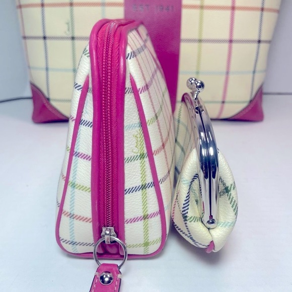 GREAT GIFT!! RARE Coach 3 piece Tote, cosmetic bag, change purse set PRICE FIRM - Picture 2 of 16